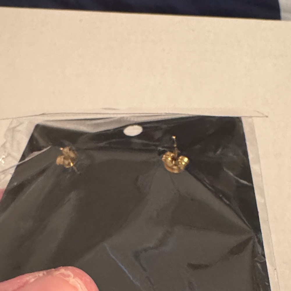 Gold Paw‎ Print Earrings - Picture 2 of 2